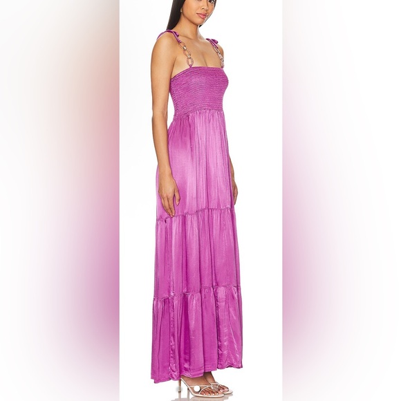 Rays for Days, x revolve Elanor Meadow Mauve Satin Maxi Dress, Size XS | 1545 - Picture 1 of 7